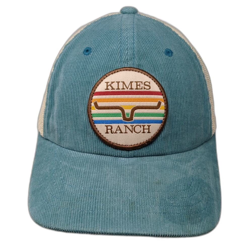 Kimes Ranch Trucker Hat Blue One Size Corduroy Patch Snapback Mesh Back Cap